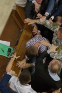 A scuffle in the hall of the Verkhovna Rada sessions