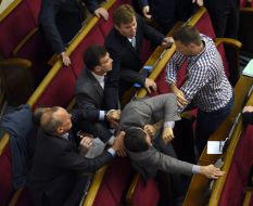 A scuffle in the hall of the Verkhovna Rada sessions