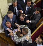 A scuffle in the hall of the Verkhovna Rada sessions
