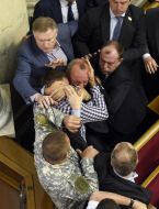 A scuffle in the hall of the Verkhovna Rada sessions