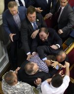 A scuffle in the hall of the Verkhovna Rada sessions