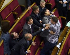 A scuffle in the hall of the Verkhovna Rada sessions