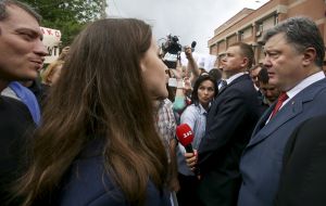 Petro Poroshenko during a meeting with students