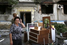 The consequences of the shelling of a residential house in Krasnogorovka