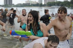 Water battle in Kiev