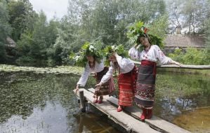 Girls in Ukrainian national costumes