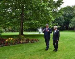 Petro Poroshenko and Claude Bartolon