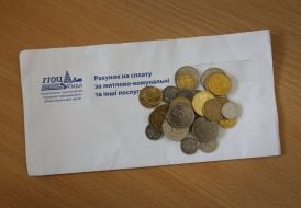 Pennies on envelope