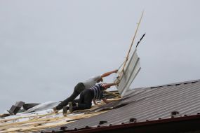 Destroyed school roof