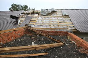 Destroyed school roof