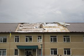 Destroyed school roof