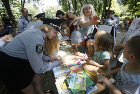Children visiting the project "City of professions"