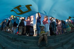 Crimean Tartars unfurled the national flag