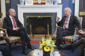 Arseniy Yatsenyuk and Joe Biden