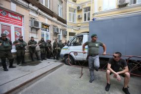 Law enforcers near Pechersk district court