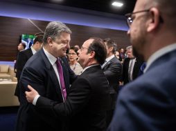 Petro Poroshenko and Francois Hollande