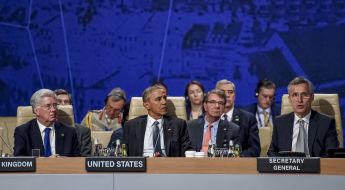 Michael Fallon, Barak Obama and Jens Stoltenberg