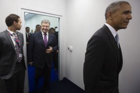 Petro Poroshenko and Barak Obama