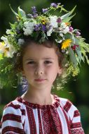 Girl in a wreath of wildflowers