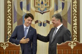 Meeting of Petro Poroshenko and Justin Trudeau