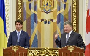 Meeting of Petro Poroshenko and Justin Trudeau