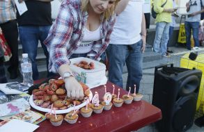 Action to birthday of Oleg Sentsov