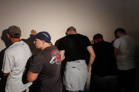 Young people athletic detained in the building of the House of Trade Unions