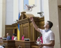 Igor Lutsenko launches quadrocopter