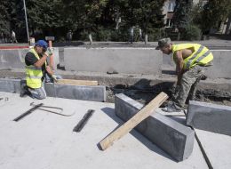 Reconstruction of the tram track