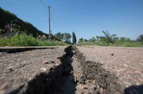 The crack on the road