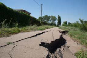 The crack on the road