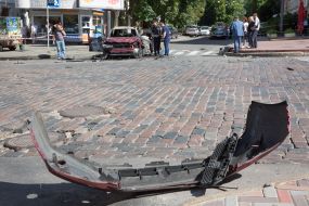 Police officers on site car explosion