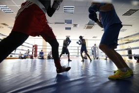 Open training session of the national Olympic boxing team