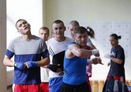 Open training session of the national Olympic boxing team