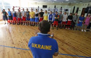 Open training session of the national Olympic boxing team