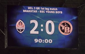 Табло с результатом матча