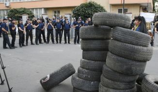 The action near the Obolon court