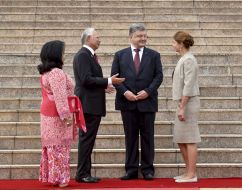 Rossi Mansor, Najib Razak, Petro Poroshenko and  Marina Poroshenko