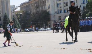 Mounted police during the celebration