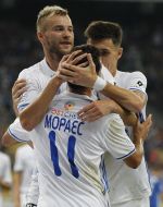 Andriy Yarmolenko, Junior Moraes and Zurab Ochigava