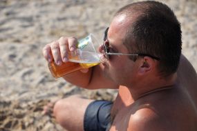 Man drinks beer