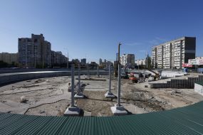 The construction of the shopping center