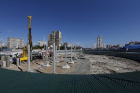 The construction of the shopping center
