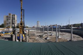 The construction of the shopping center