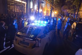 Police car near the crime scene