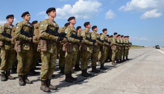 Rehearsal of parade for Independence Day