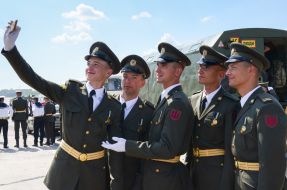 Rehearsal of parade for Independence Day