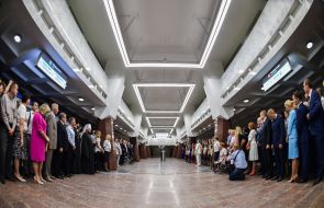 Petro Poroshenko at the opening of the metro station "Pobeda" in Kharkov