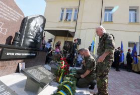 The opening of the memorial to soldiers who died