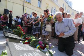 The opening of the memorial to soldiers who died